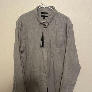 Men’s Banana Republic TAILORED SLIM-FIT DOUBLE-FACE UTILITY SHIRT Gray XL